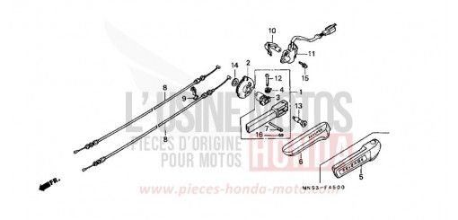 BARRE RENVERSEMENT MARCHE/CABLE DE MARCHE ARRIERE GL1500K de 1989